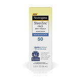 Neutrogena Sheer Zinc Face Dry Touch SPF 50 Sunscreen - 2oz (Pack of 2) - Mineral-Based & Non-Greasy