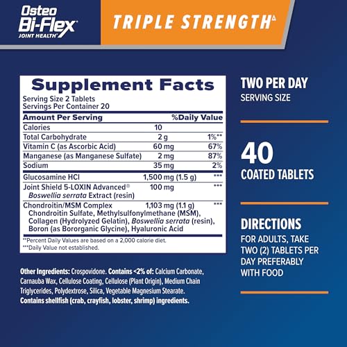 Osteo Bi-Flex Triple Strength Joint Health Supplement (40 Coated Tablets)
