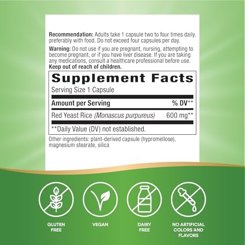 Nature's Way Red Yeast Rice, Traditional Support*, 120 Vegan Capsules