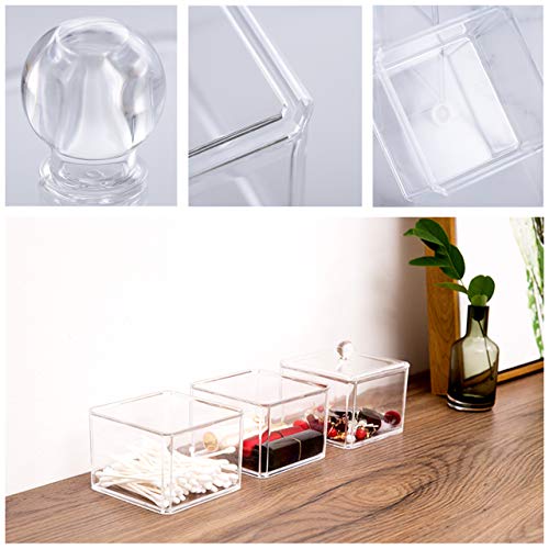 2 Pack Clear Acrylic Hair Accessory Storage Containers with Lids - Stackable Organizer for Hair Ties, Clips, Jewelry