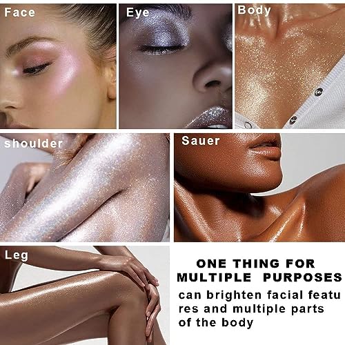 8 Colors Face & Body Shimmer Highlighter Palette - Contour & Makeup Illuminator