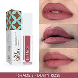 Just Herbs Ayurvedic Creamy Matte Liquid Lipstick - Liquorice & Sweet Almond Oil, Dusty Rose, Hydrating Lip Colour