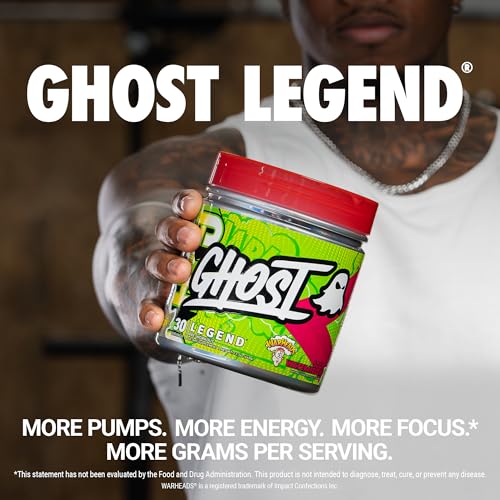 GHOST Legend Pre-Workout Powder - Warheads Sour Watermelon (30 Servings) | Energy & Focus with Choline, L-Citrulline & Beta Alanine