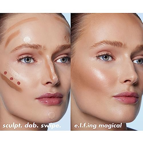 e.l.f. Halo Glow Contour Beauty Wand - Liquid Contour for Naturally Shaped Look | Buildable, Vegan & Cruelty-Free, Fair/Light, 10 ml