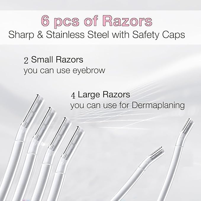 Joyzzz Women's Facial Shaver - 6 Pcs Eyebrow Razors Set for Painless Hair Removal & Smooth Skin