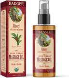 Badger Ginger Arnica & Cayenne Massage Oil - Deep Tissue Relief