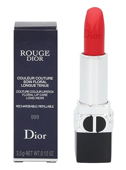 Dior Rouge Couture Lipstick - 999 Matte (Refillable) | Iconic Red Lipstick for Women