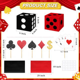 2 Set Casino Theme Party Decorations - 6x6x6 Inch Paper Poker Boxes with Centerpiece Sticks