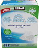 Kirkland Signature Flushable Moist Wipes, 632 Count – Ultra-Soft Hypoallergenic for Ultimate Freshness