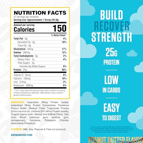 RYSE Up Supplements Loaded Protein Powder - Skippy Peanut Butter 27 Servings