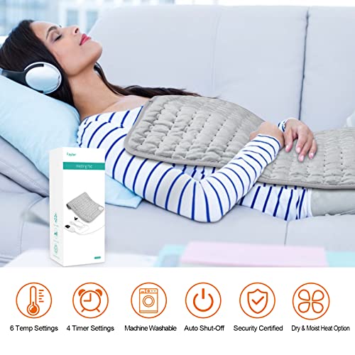 Faylor Electric Heating Pad for Back, Neck & Shoulder Pain Relief (12"x24")