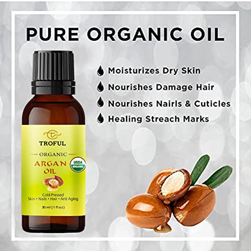100% Pure Cold Pressed Moroccan Organic Argan Oil (30ml) - Hair, Skin & Nail Treatment