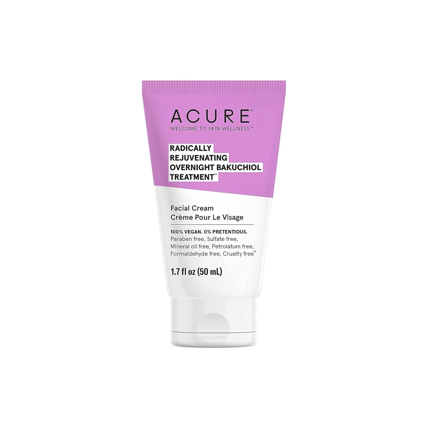 Acure Radically Rejuvenating Bakuchiol Overnight Treatment - Plant Squalane Retinol Alternative - Vegan & Paraben-Free - 1.7 Fl Oz