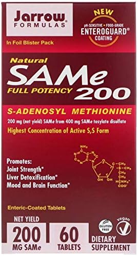 Jarrow Formulas SAM-e 200mg - 60 Enteric-Coated Tablets - Support Mood & Joint Health