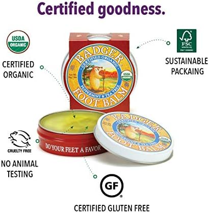 Badger Foot Balm - Peppermint & Tea Tree - Soothing Relief for Tired Feet