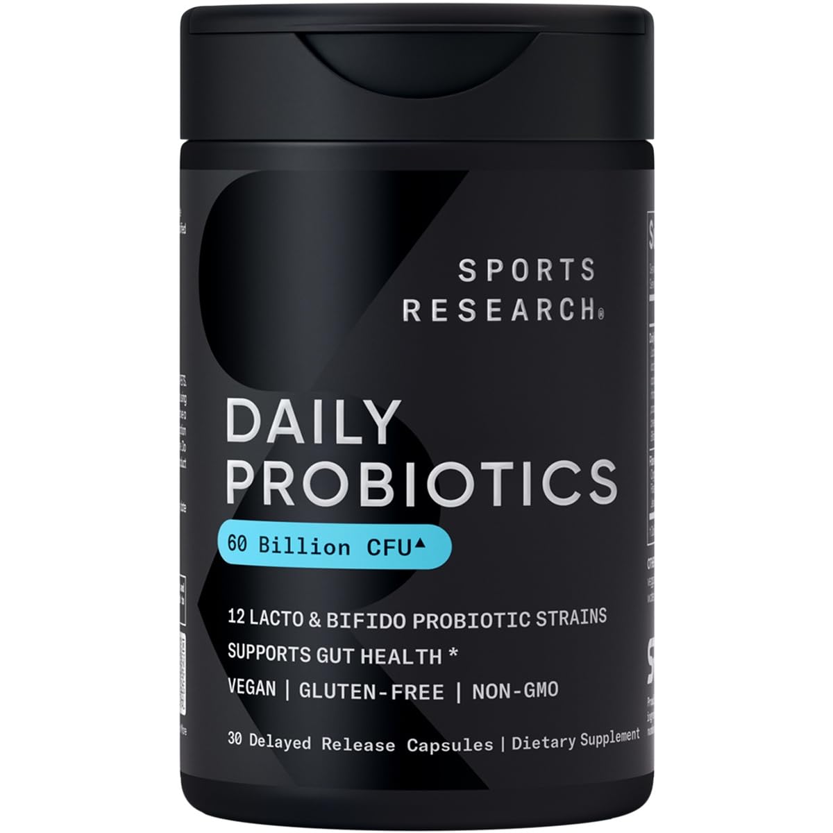 Sports Research Daily Probiotics with Prebiotics for Women & Men - 30 Veggie Caps