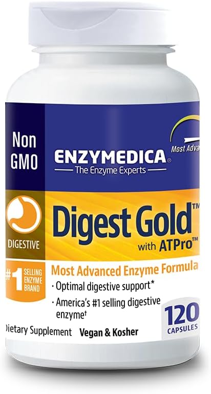 Enzymedica Digest Gold with ATPro: Superior Digestive Enzyme Support (120 Capsules)
