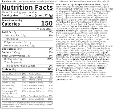 Garden of Life RAW Organic Meal Shake & Meal Replacement - Vanilla