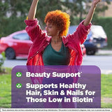 Natrol Biotin 10000 Mcg Tablets, Natural Strawberry Flavor, 60 Count - High Potency Hair, Skin, and Nail Support Supplement
