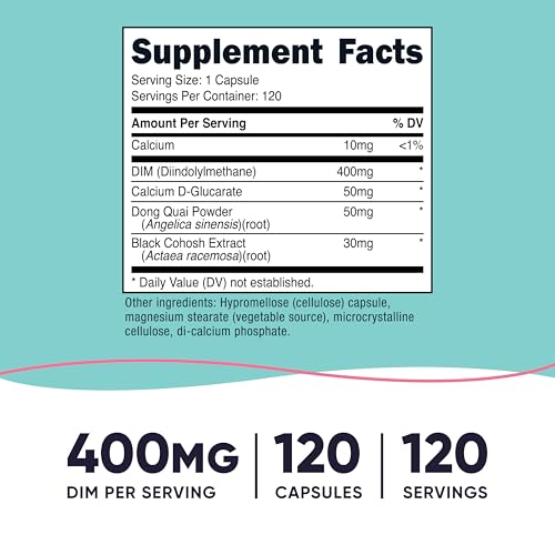 Nutricost Diindolylmethane DIM Supplement for Women - 400mg, 120 Capsules | Vegan & Gluten-Free