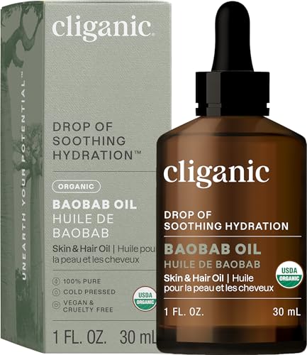 Cliganic Organic Baobab Oil - 100% Pure Cold-Pressed for Face & Hair