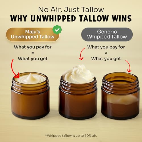MAJU Beef Tallow Manuka Honey Balm - Unscented Skin Moisturizer with Black Seed Oil