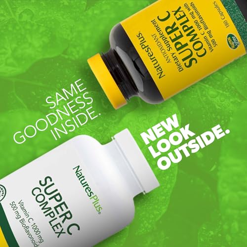 Nature's Plus Super C Complex 180 Vegetarian Capsules - High Potency Vitamin C Immune Support