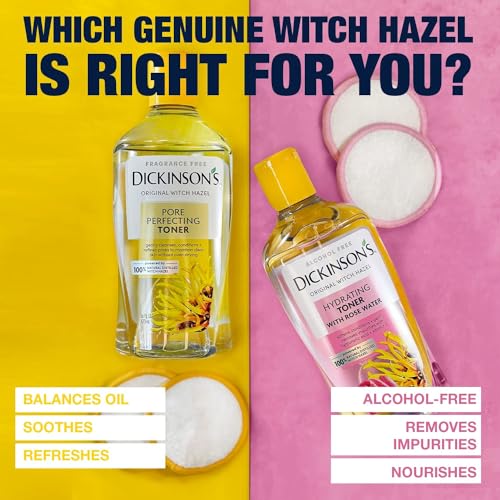 Dickinson's Original Witch Hazel Pore Perfecting Toner - 100% Natural (8 Fl Oz, Pack of 6)