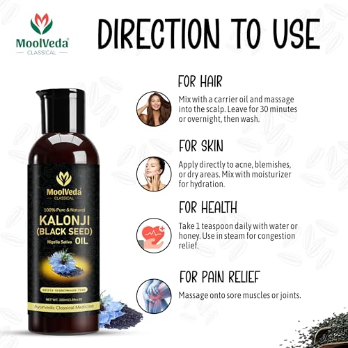 Premium Cold Pressed Kalonji Oil - Virgin Grade Black Seed Oil - 100ml