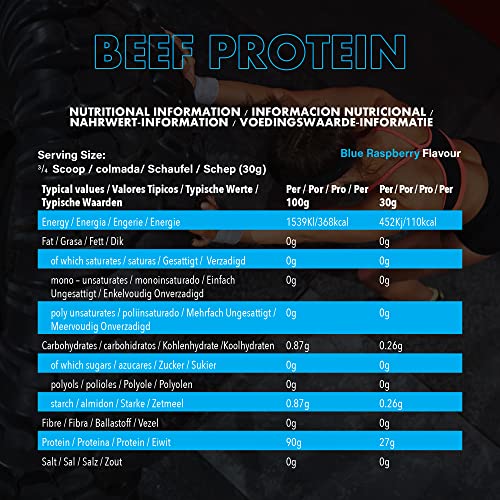 NXT Nutrition Beef Protein Isolate 540g - Blue Raspberry Dairy Free
