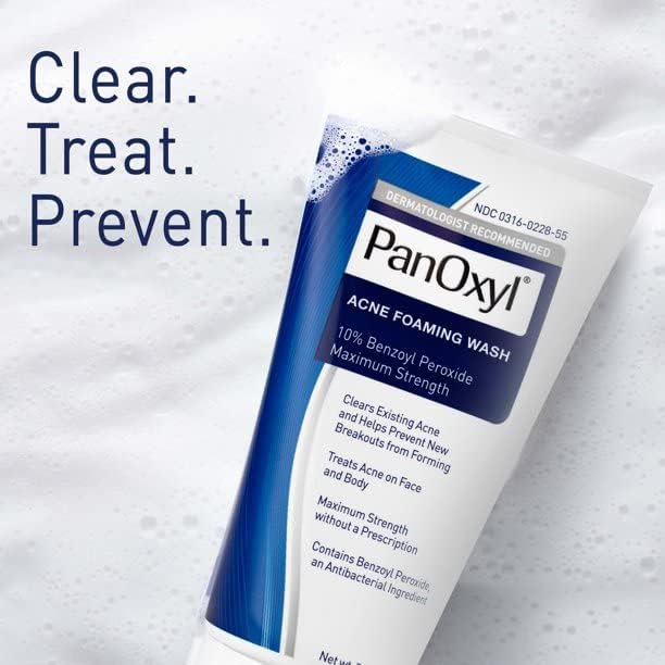 Panoxyl Foaming Acne Wash Maximum Strength - 5.5 oz (Pack of 3) - Benzoyl Peroxide Cleanser
