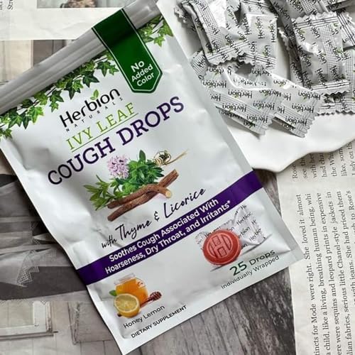 Herbion Naturals Ivy Leaf & Thyme Cough Drops - Natural Relief - 25 Count