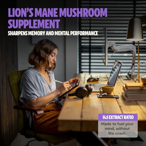 FreshCap Lion's Mane Mushroom Supplement - Natural Nootropic for Brain Health, Cognition and Mood
