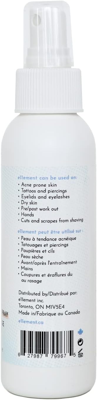 e11ement Hypochlorous Acid Cleanser for Adult and Teenage Acne & Eczema – Tattoo, Piercing & Post Procedure Aftercare – Post Workout Skin - Daily Toner, Dry Eye and Lash Spray (Medium 4 oz.)