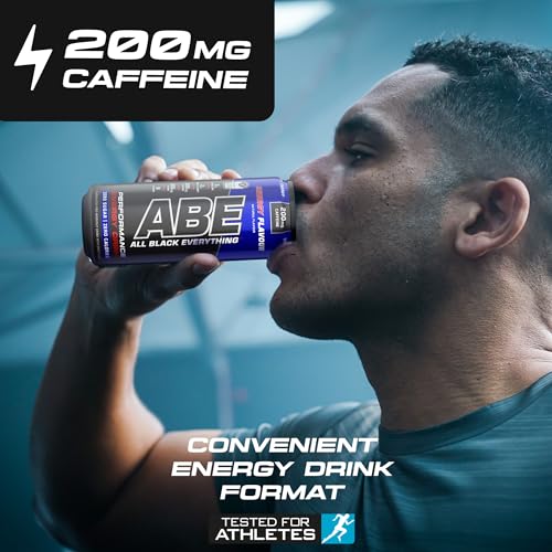 Applied Nutrition ABE Pre Workout Cans - All Black Everything Energy Drink, Sugar-Free Carbonated Beverage
