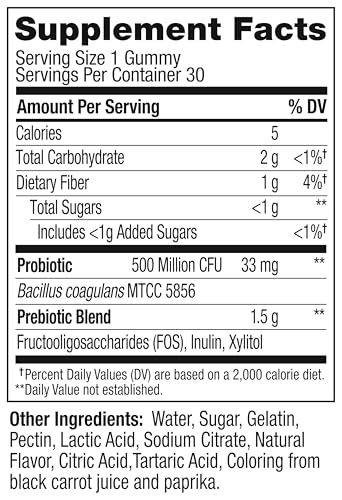 OLLY Balanced Belly Gummy Supplements - Peachy Peach - Supports Digestive Health - 30 Count