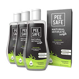 Pee Safe Natural Intimate Wash with Tea Tree Oil & Lactic Acid - Ayurvedic Formula for Itch Relief - 105ml Pack of 3
