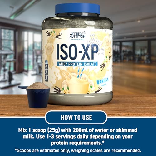 Applied Nutrition ISO XP Whey Isolate – Pure Whey Protein Isolate Powder with Glutamine & BCAAs – 1.8kg, 72 Servings, Vanilla