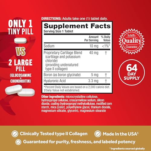 Move Free Ultra Triple Action Joint Support Supplement - Collagen, Boron & Hyaluronic Acid, 64 Tablets