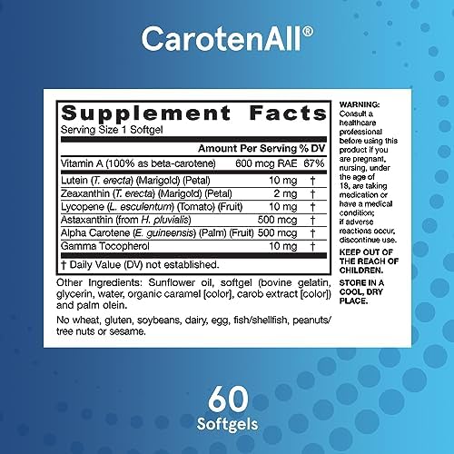 Jarrow Formulas CarotenAll: 7 Carotenoids for Vision & Cardiovascular Health (60 Count)