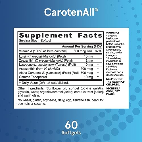 Jarrow Formulas CarotenAll: 7 Carotenoids for Vision & Cardiovascular Health (60 Count)