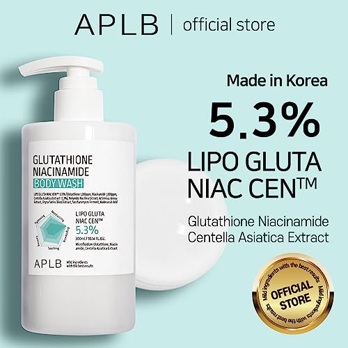APLB Glutathione Niacinamide Body Wash | LIPO GLUTA NIAC CEN™ 5.3% | Korean Skincare for Brightening & Hydration | 10.14 FL.OZ