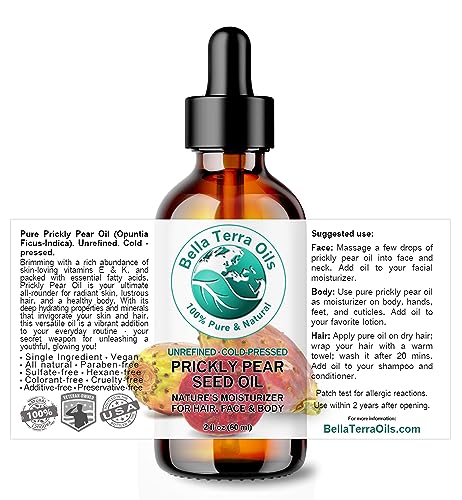 Bella Terra Oils Cold-Pressed Prickly Pear Seed Oil 2 oz - Face & Skin Elixir