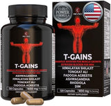 Anabolic Booster & Muscle Builder for Men, Total GAINS Muscle Growth & Estrogen Blocker for Men, Ashwagandha Shilajit for Men, Fadogia Agrestis Tongkat Ali for Men, HGH Supplements for Men, 120 Count