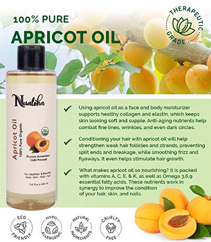 Organic Apricot Kernel Oil - Pure Cold-Pressed Carrier Oil (220ml)