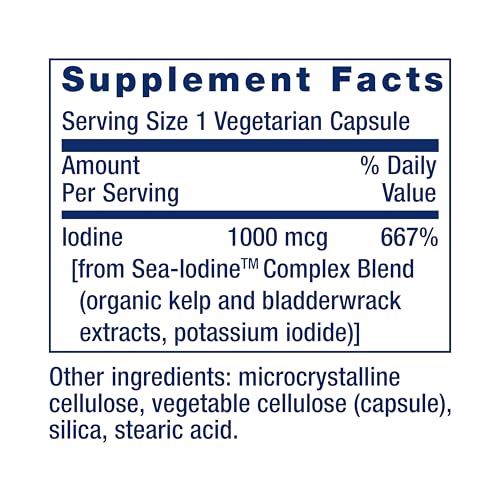 Life Extension Sea-Iodine Vitamin with Iodine, 1000 mcg, 60 Vegetarian Capsules