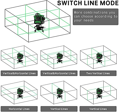 Professional 12-Line Green Light Self-Leveling Cross Marking Laser Level