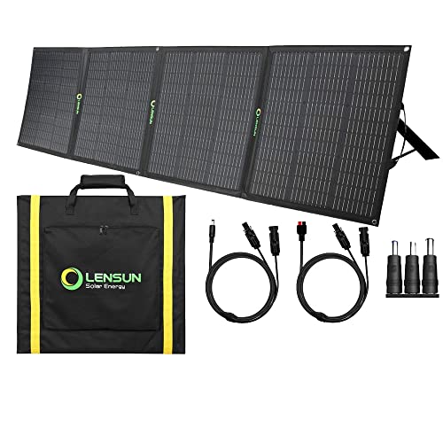 LensunSolar 200W Foldable Solar Panel with Leg Support - Goal Zero Compatible