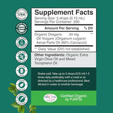 Oregano Oil Organic Liquid Drops - Super Concentrated USDA Organic Oil of Oregano Drops for Immune Support and Digestive Health - Vegan Non GMO 100% Pure Oregano Oil Drops for Kids and Adults