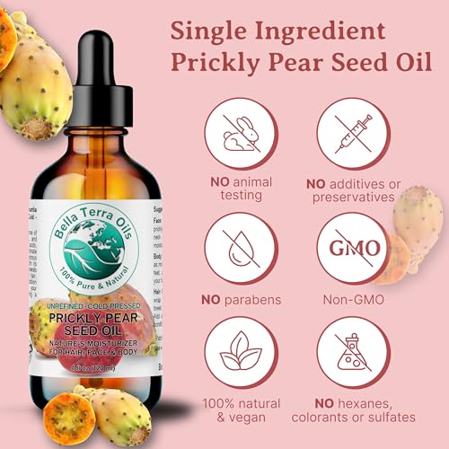 Bella Terra Oils Cold-Pressed Prickly Pear Seed Oil 2 oz - Face & Skin Elixir